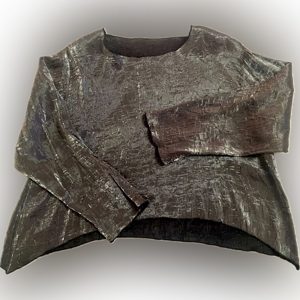 silver long sleeve top